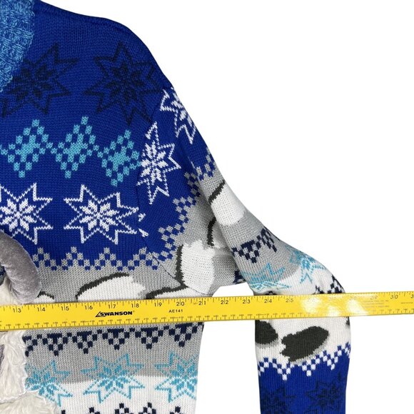 Ugly Christmas Sweater 3D Yeti Mens L Crewneck Beverage Holder By 33Degrees - Picture 9 of 15